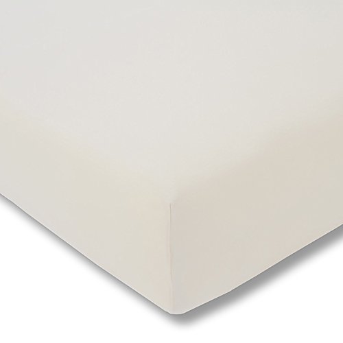 ESTELLA Topper-Spannbetttuch Zwirnjersey | Elfenbein | 140-160x200 cm | passend für Topperhöhen von 7-10 cm | trocknerfest und bügelfrei | 97% Baumwolle 3% Elastan von ESTELLA