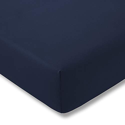 ESTELLA Topper-Spannbetttuch Zwirnjersey | Saphir | 180-200x200 cm | passend für Topperhöhen von 7-10 cm | trocknerfest und bügelfrei | 97% Baumwolle 3% Elastan von ESTELLA