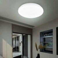 Etc-shop - Deckenleuchte Deckenlampe Tageslichtlampe Flurleuchte Wohnzimmerlampe Esszimmer, Eisen weiß rund, 1x led 14W 1000Lm 6500K, DxH 25,7x6,5cm von ETC-SHOP
