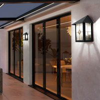 Etc-shop - Außenleuchte Wandleuchte Wandlampe Gartenleuchte Außenlampe Hauswandleuchte Garage, Glas Tiffanytechnik , 1x E27 Fassung, HxBxT 32,5x24x16 von ETC-SHOP