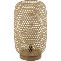 Stehleuchte Bambus Rattan Stehlampe Bambus Lampe natur, Stylisch, 1x 6 Watt 1x 810 Lumen warmweiß, LxBxH 27,5x21,5x29 cm, Wohnzimmer von ETC-SHOP