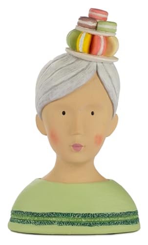 ETC Baden Import Ladykopf Dekokopf Dekobüste Dame mit Hut aus bunten Macarons von ETC
