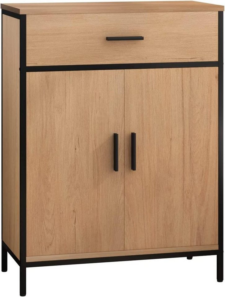 EUGAD Beistellschrank mit verstellbarem Regal, 1 Schublade 2 Türen 60x80x30cm von EUGAD