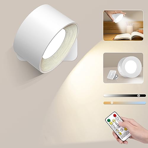 EUJAM LED Wandleuchte Innen Wandlampe wandleuchte Ohne Stromanschluss Infinity Led Wandleuchte 10 Helligkeitsstufen 3 Farbmodi Touch Control Fernbedienung akku lampe wandleuchte kabellos von EUJAM