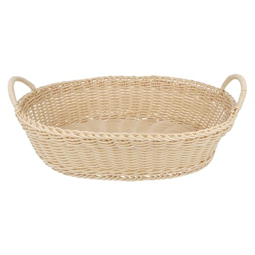 EUROHOME Brotkorb Holz im traditionellen Design - Brotkörbchen aus Kunststoff - geflochten mit praktischen Griffen - Aufbewahrungskorb Küche in Holzoptik Brotschale - Flechtkorb 32 x 25,5 x 9 cm EUROHOME Brotkorb Holz im traditionellen Design - Brotkörbchen aus Kunststoff - geflochten mit praktischen Griffen - Aufbewahrungskorb Küche in Holzoptik Brotschale - Flechtkorb 32 x 25,5 x 9 cm von EUROHOME