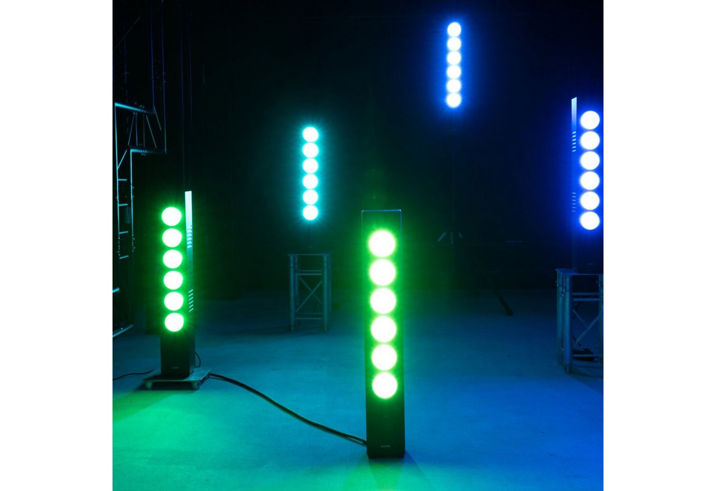 EUROLITE Discolicht LED Lichtsäule Lichtorgel high Power 6x 30W COB DMX Fernbedienung, mehrfarbig / bunt von EUROLITE