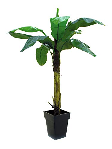 EUROPALMS Bananenbaum, Kunstpflanze, 210cm | Bananenbaum mit Naturmaterial überzogenem Stamm von EUROPALMS