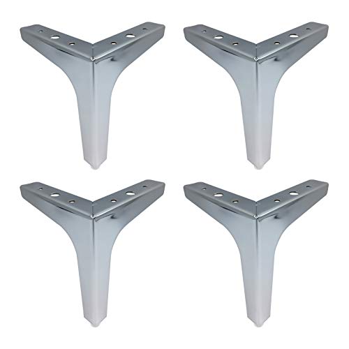 4 Stück DIY Dreieckige Möbel-Tischbeine aus Metall, Sofabeine aus Eisen, Ersatz-Haarnadelfüße (Silber, 150 mm) von EUTYRG