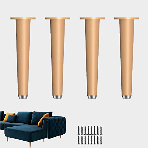 EUTYRG Verstellbare Möbelfüße, Schrankbeine aus Metall, Sofabeine aus Aluminiumlegierung, Tischbeine, DIY-Möbelersatzbeine (Gold, 260 mm) von EUTYRG