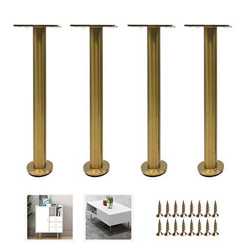 EUTYRG Verstellbare Schrankfüße aus Edelstahl, Tischbeine aus Metall, DIY-Möbelstützbeine (Gold, 40 cm) von EUTYRG