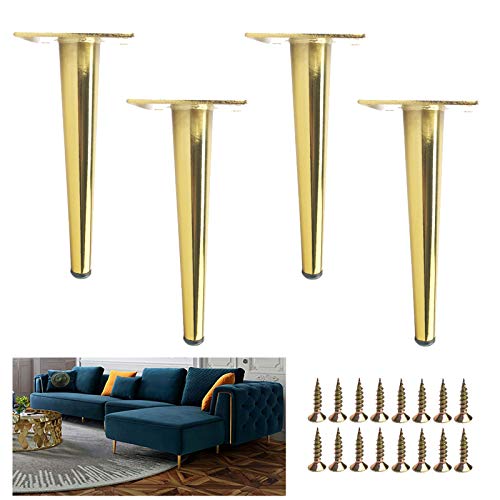 Möbelbeine aus Metall, Schrankfüße, osmanischer Fuß aus Eisen, gerade, runde, konische Beine (Gold, 17 cm) von EUTYRG