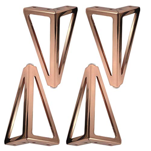 Möbelfüße, Stützbeine für Metallmöbel, dreieckige Schrankbeine, Sofabeine aus Eisen, DIY-Ersatzbettbeine, Kommodenbeine (Roségold) von EUTYRG