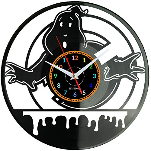EVEVO Ghostbusters Wanduhr Vinyl Schallplatte Retro-Uhr groß Uhren Style Raum Home Dekorationen Tolles Geschenk Wanduhr Ghostbusters von EVEVO