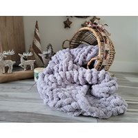 Chunky Strickdecke Chenille Decke Armstrick Riesen Kuschelige Chunky Stricken Weihnachten Geschenk Boho von EVOKnit