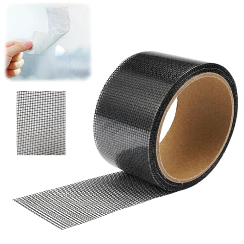 5CM x 5M Fliegengitter Reparatur Set, Fliegengitter Reparatur Klebeband, Reparaturband für Moskitonetze und Fliegengitter, Selbstklebend Glasfaser Reparatur Klebeband für Fenster Tür Loch (Schwarz) 5CM x 5M Fliegengitter Reparatur Set, Fliegengitter Reparatur Klebeband, Reparaturband für Moskitonetze und Fliegengitter, Selbstklebend Glasfaser Reparatur Klebeband für Fenster Tür Loch (Schwarz) von EXIN DECHEN