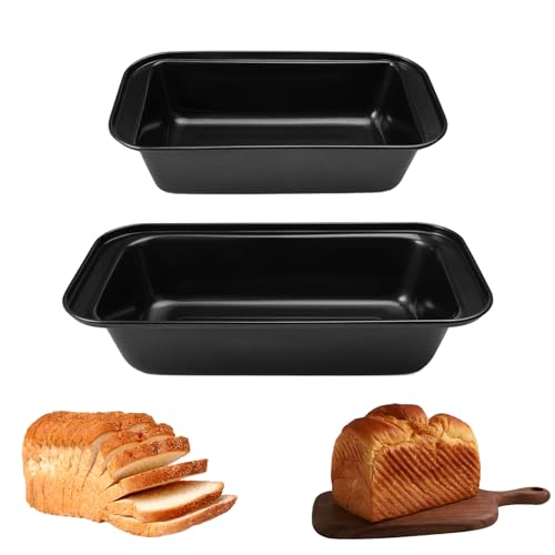 2 Stück Kastenform Kuchen, Brotform Brotbackform Rechteckig, Kastenbackform, Toast Backform, Rechteckig Kastenform, Antihaft Karbonstahl Kastenform Brotbackform für Toastbrot Brot Backen Laibe Kuchen von EXIN DEHCEN