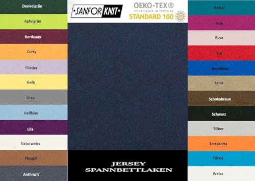 Jersey Spannbettlaken 200 x 220 cm Navyblau von EXKLUSIV HEIMTEXTIL