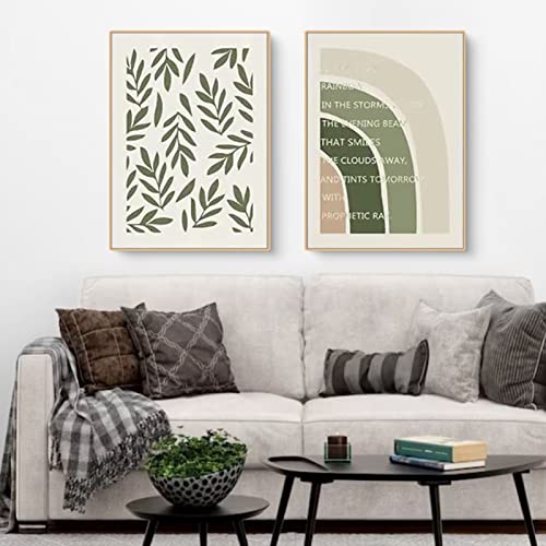 EXQUILEG Premium Poster Set, Wandbilder Grüne Blätter Pflanze für Wohn-Schlafzimmer Wandeko, Ohne Rahmen-2er Moderne Bilder (50x70cm) von EXQUILEG