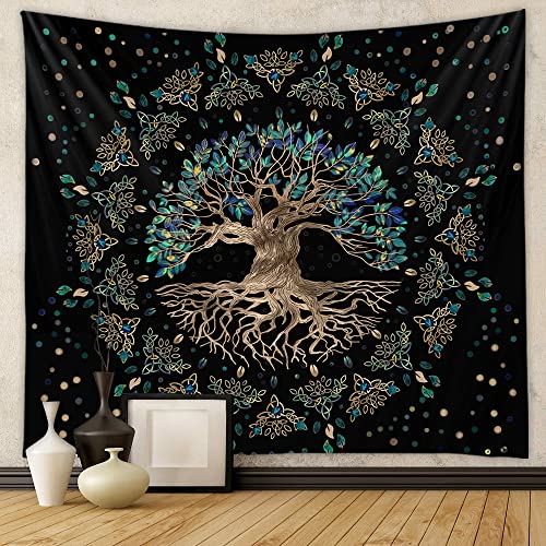 EXQUILEG Wald Baum Wandteppiche, Wandtuch Psychedelic Vintage Boho Bäume für Raumdekoration, Wanddekorationskunst (180 * 230cm) von EXQUILEG