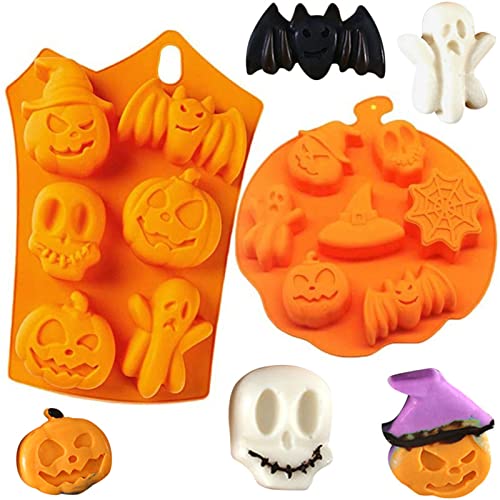 EXQULEG 2 Stück Halloween-Silikon-Kuchenform Halloween Kürbis Silikon Backform Antihaft Schokoladenform Fondant Formen Silikon,für Pudding,Eiswürfel,Schokolade,Cupcakes EXQULEG 2 Stück Halloween-Silikon-Kuchenform Halloween Kürbis Silikon Backform Antihaft Schokoladenform Fondant Formen Silikon,für Pudding,Eiswürfel,Schokolade,Cupcakes von EXQULEG