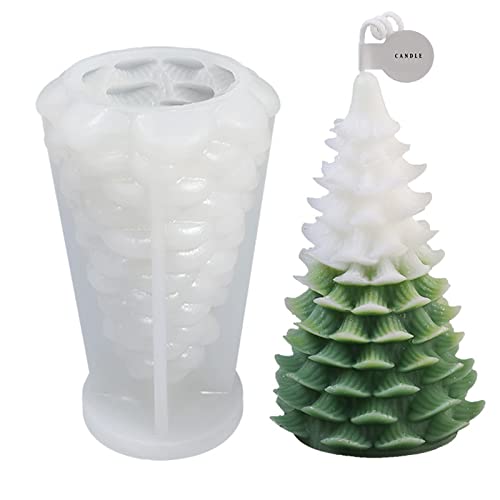 EXQULEG 3D Silikonform Weihnachtsbaum Kerzenform Kerzengießform Silikonformen Kerzenformen Zum Gießen,DIY Silikon Kerzen Gießform für die Herstellung von Kerzen, Aromasteinen von EXQULEG