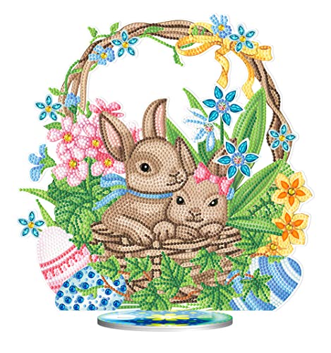 EXQULEG 5D DIY Ostern Hase Diamond Painting Kits, Ostern DIY Diamond Painting Ornamente, Ostern Deko Geschenk Türschmuck Wanddekor für Home (#3) von EXQULEG