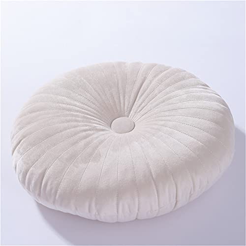 EXQULEG Rund Kissen Zierkissen, Kürbis Samt Wurfkissen Bodenkissen Sitzkissen für Zuhause, Sofa, Bett, Stuhl, Auto Dekoration, 35cm (Beige) von EXQULEG