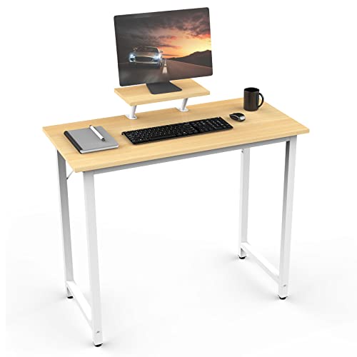 Computertisch Schreibtisch,Schreibtisch mit Kleiner Abnehmbarem Monitorständer Leicht Montierbarer Computertisch Arbeitstisch mit Speicherplatine Bürotisch(Farbe di Legno, 80 x 40 x 75 cm) von EXSELTMAN
