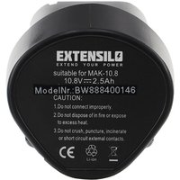 EXTENSILO Akku kompatibel mit Makita DMR102, DMR103, DMR103B, DMR105, DMR106, DMR106B Elektrowerkzeug (2500 mAh, Li-Ion, 10,8 V) von EXTENSILO