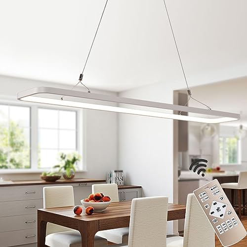 EYLM Pendelleuchte Esstisch, Dimmbare 45W LED Hängeleuchte, 3000 Lumen Pendellampe mit Fernbedienung, Moderne Hängelampe für Esszimmerlampe, Schlafzimmer, zu Hause von EYLM