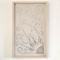 Handgeschnitzte Wandkunst Aus Holz - Einzigartiges Dekoratives Distressed White Shabby Chic 34 X 54cm von Easternada