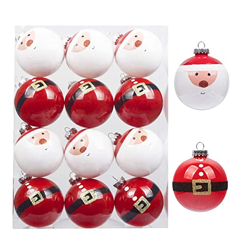 Rote weiße Weihnachtskugeln, Weihnachtsbaumschmuck, Weihnachtskugeln Weihnachtsschmuck Set für Weihnachtsbaum Home Shop Dekoration Eastuy von Eastuy