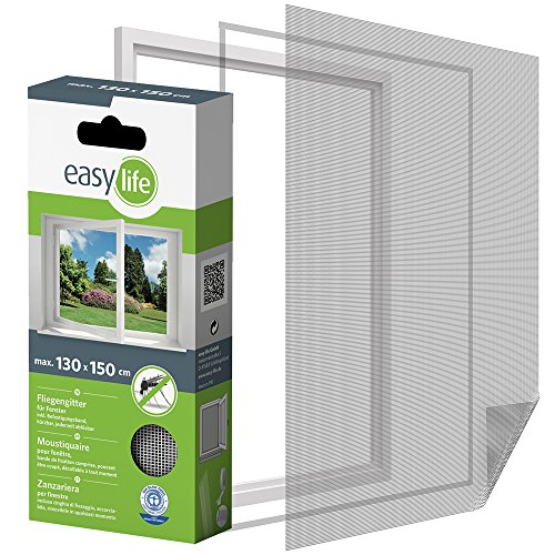 easy life Insektenschutzgitter für Fenster inkl. Klettband 130 x 150 cm weiss von Nutritrust