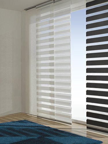 Easy-Shadow - 3 Sets Hochwertiger Schiebevorhang Flächenvorhang mit Doppelrollo-Optik Breite 60 x 245 cm Höhe - 60x245 cm anthrazit - Duo Fensterjalousie Schiebegardine passend für Gardinenschienen Vorhangschienen Gardinenbretter Laufschienen Deckenleiste - inkl. Aluminiumprofil und Gleiter von Easy-Shadow