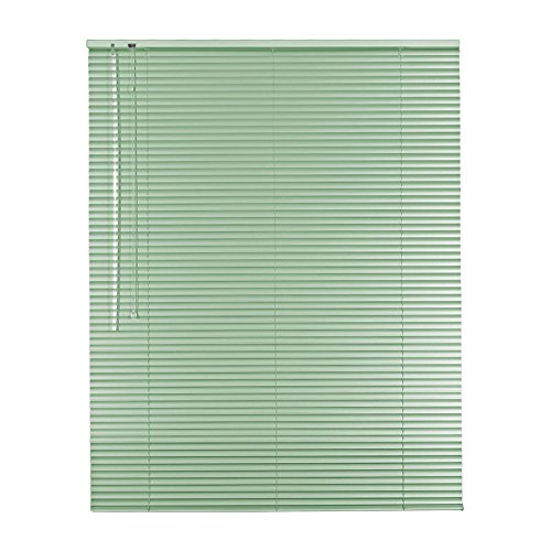 Hochwertige Klemmfix Aluminium Jalousie Rollo Alu Jalousette 125 x 100 cm / 125x100 cm in Farbe mint inkl. 2 Stück Klemmträger/Klemmhalter Träger - Bedienseite links // Fensterjalousie Klemmjalousie Easy&Fix montiert von Easy-Shadow