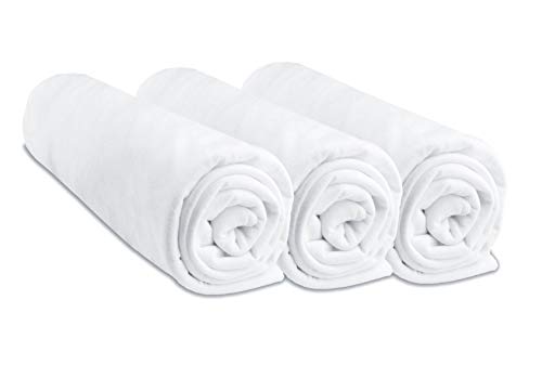 Lot de 3 Draps housse Coton pour lit Bébé 60x120 - 8 coloris disponibles (Blanc) von Easy dort