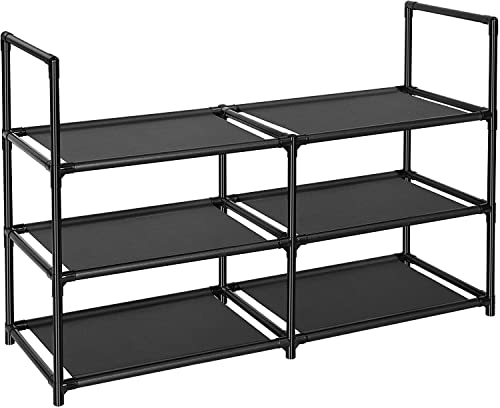 Easyhouse Schuhregal mit 3 Ebenen, Schuhablage, Schuhaufbewahrung, Schmal, Metallgestell, Ablagen aus Vliesstoff für Eingang, Schrank, Schlafzimmer, Flur von Easyhouse