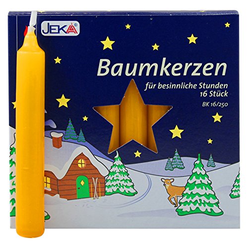 20er Pack Baumkerzen Natur ca. 14 x 110 mm (20 x 16 Stück) Weihnachtskerzen, Christbaumkerzen, Pyramidenkerzen von Ebersbacher Kerzen