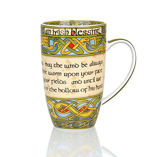 Eburya Irish Blessing Mug - May the Road Rise to Meet you - Keltischer Kaffeebecher mit dem berühmten irischen Segen - von Eburya