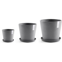 ECOPOTS Blumentopf "Amsterdam", (Set, 3 St.), verschiedene Größen mit passendem Untersetzer von Ecopots