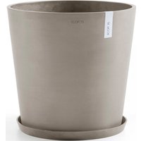 ECOPOTS Blumentopf "Amsterdam 50 + Wassersystem Taupe", für innen und außen: frostsicher, bruchsicher und lichtbeständig von Ecopots