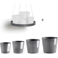 ECOPOTS Blumentopf "Amsterdam Mini", (Set, 4 St.), verschiedene Größen mit passendem Untersetzer von Ecopots