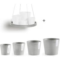 ECOPOTS Blumentopf "Amsterdam Mini", (Set, 4 St.), verschiedene Größen mit passendem Untersetzer von Ecopots