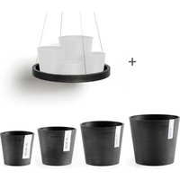 ECOPOTS Blumentopf "Amsterdam Mini", (Set, 4 St.), verschiedene Größen mit passendem Untersetzer von Ecopots