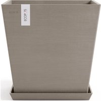 ECOPOTS Blumentopf "Rotterdam 45 + Wassersystem Taupe", für innen und außen: frostsicher, bruchsicher und lichtbeständig von Ecopots