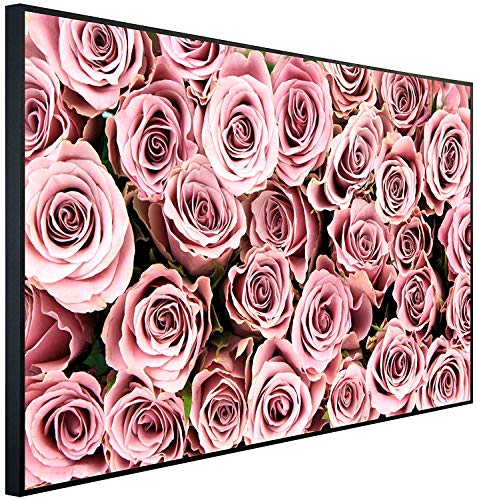 Ecowelle Infrarotheizung mit Bild | 900 Watt | 60x120 cm | Infrarot Heizung| | Made in Germany| a 22 rosa Rosen von Ecowelle