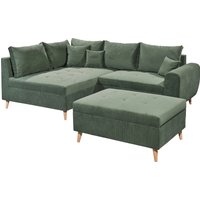 ED EXCITING DESIGN Ecksofa "Calanda L-Form", mit Hocker, frei im Raum stellbar, Rücken- und Zierkissen von Ed Exciting Design