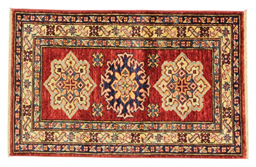 Eden Kunststoff Kazak Super Teppich Hand geknotet, Wolle, mehrfarbig, 59 x 92 cm von Eden Carpets