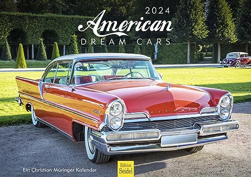 Edition Seidel Premium Kalender American Dream Cars 2024 Format DIN A3 Wandkalender Autokalender Amerika Auto Klassiker Oldtimer Vintage Maschine Cabriolet Sportwagen Hobby Christian Müringer von Edition Seidel