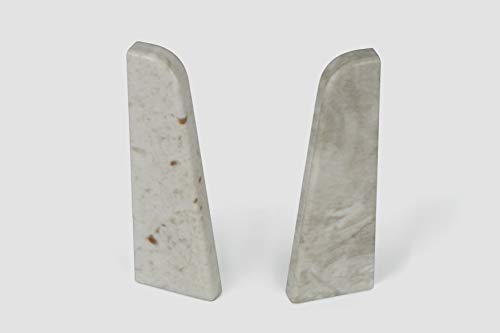 EGGER Endstück Sockelleiste Stein weiss für einfache Montage von 60mm Laminat Fußleisten | Inhalt 2 Stück | Kunststoff robust | Stein Optik hell grau von Egger